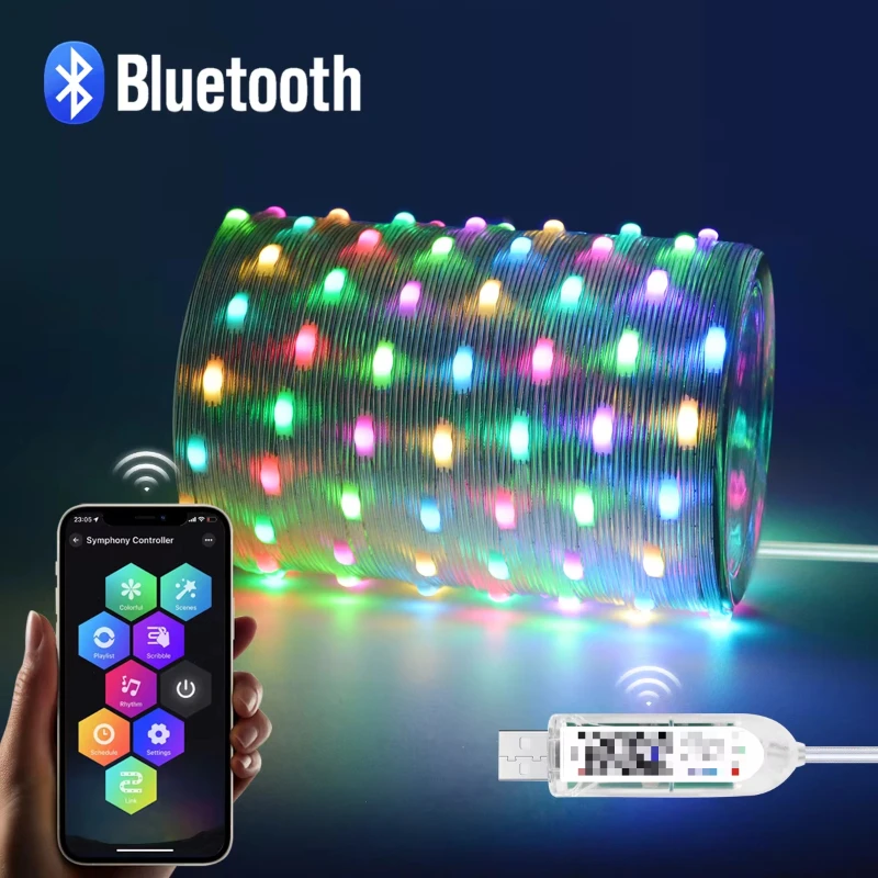 الذكية RGB LED قطاع ضوء 20 متر الجنية سلسلة أضواء ث/تطبيق التحكم مزامنة الموسيقى 12 طرق USB بالطاقة لعيد الميلاد ديكور المنزل #1