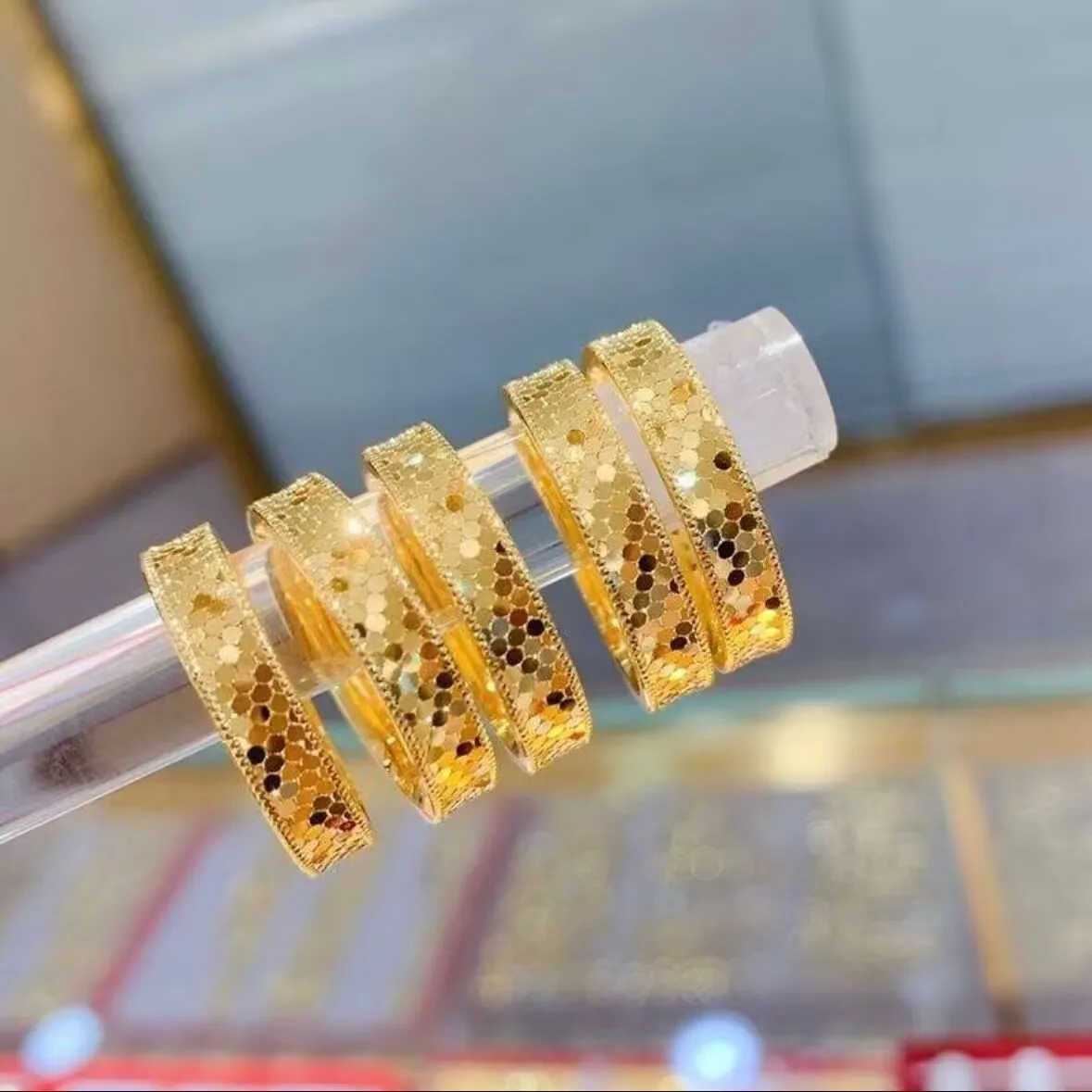 Luxury 24K 9999 Pure Gold real gold Exquisite Dragon Scale Ring All-match Niche Women's Ring