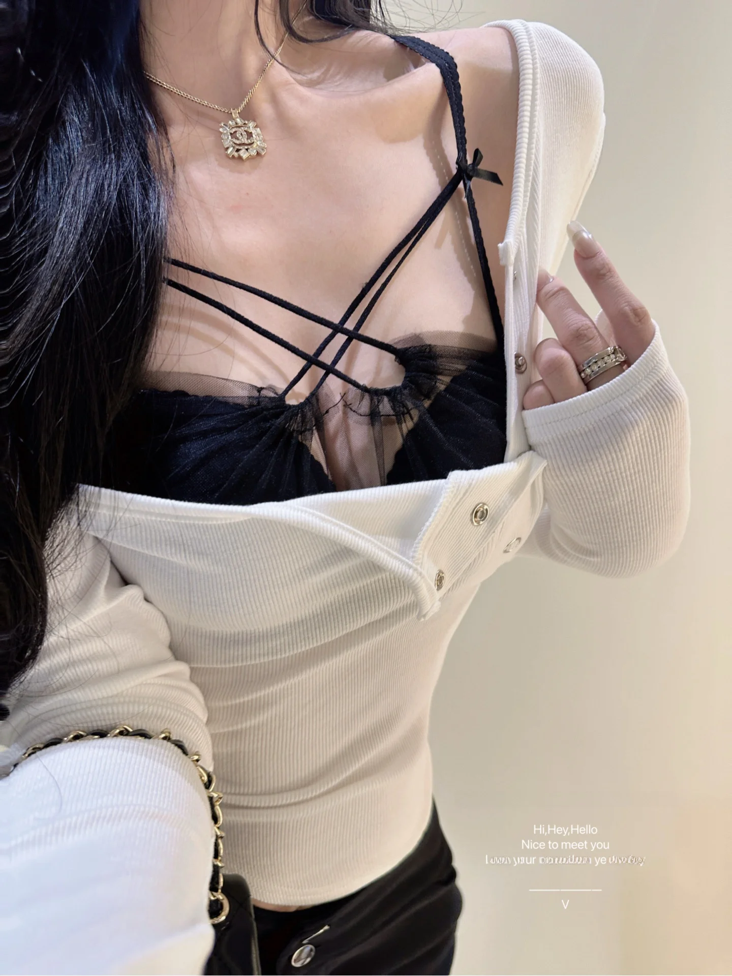 

Korean Sle Pure Desire Faion Set with Slim Fit ort Skirt Underwear Layering Top Women's Spring Season Long Sve round...