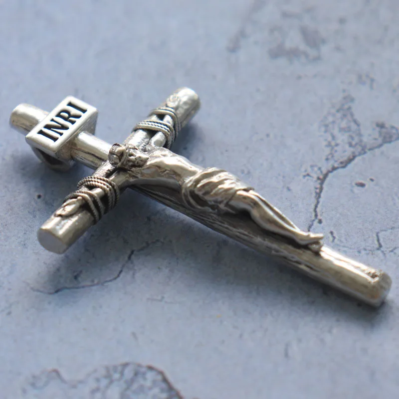 10g 3D Jesus Christ Cross Christian Catholic Pendant Customized 925 SOLID STERLING Silver Pendant