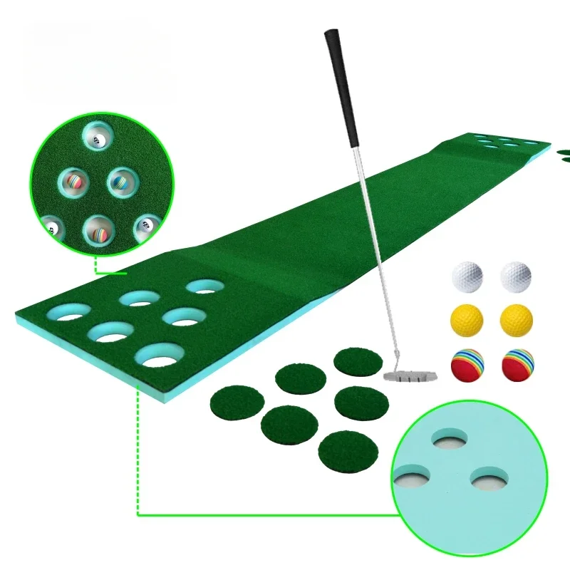 Putter Training Mat, Indoor Mini 12 Hole Golf Putting Mat, Portable Mini Golf Course, Golf Accessories