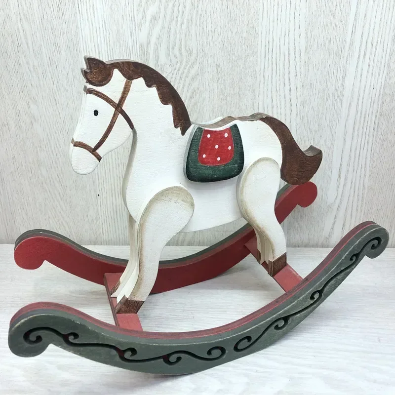 LMHBJY Christmas Decorations Home Decor Wine Cabinets TV Cabinets Decorations Christmas Rocking Horse Scene Layout