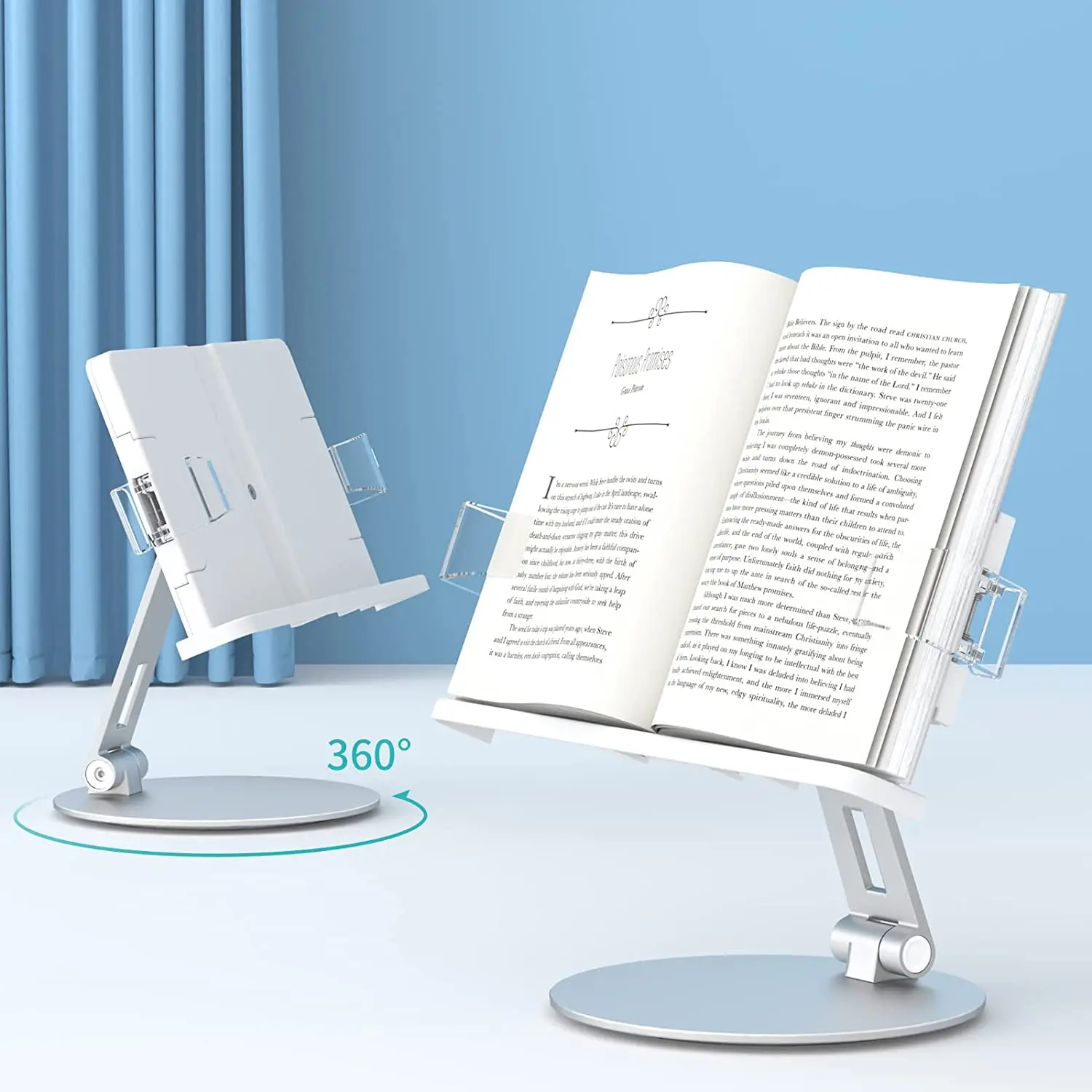 

Book Stand for Reading Rotating Book Holder Multi Height Adjustable Open Book Support Lectern Cooking Bookstand High Quality