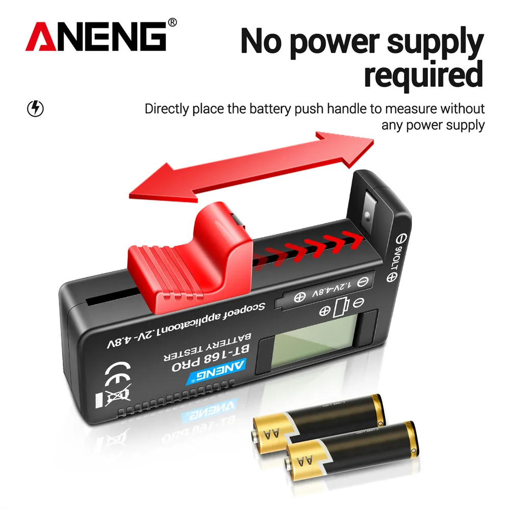 ANENG BT-168 PRO Digital Battery Capacity Tester 9V 1.5V Button Cell Test LCD Battery Universal Tester analyzers Test Tools