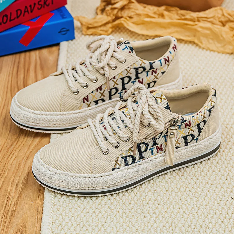 

Новые летние соломенные рыбацкие туфли с пряжкой на шнуре, кроссовки с воздушной сеткой, обувь на шнуровке, мужская трендовая модная обувь с принтом