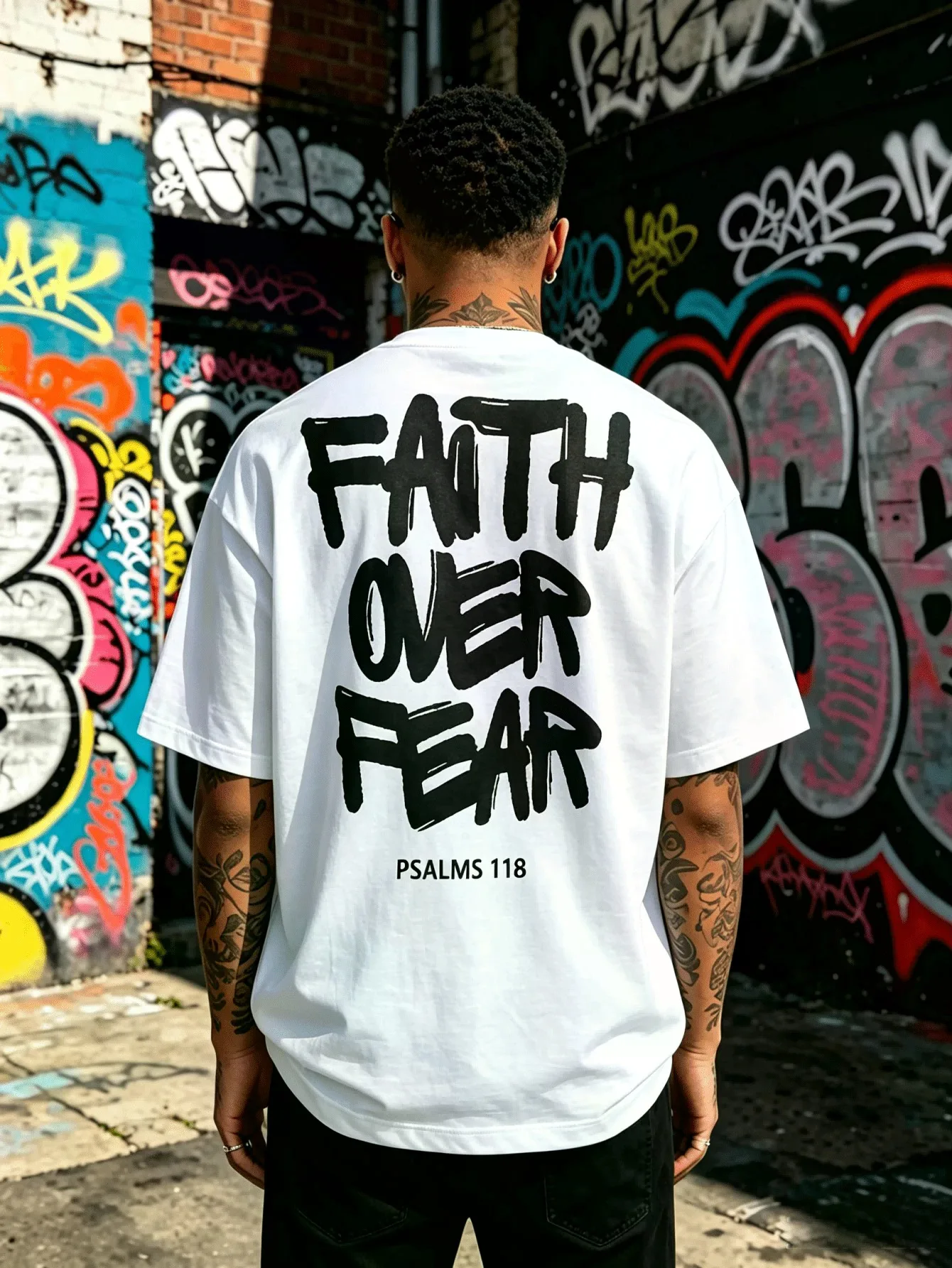Men's Cotton Oversized Graphic Tee With Bold