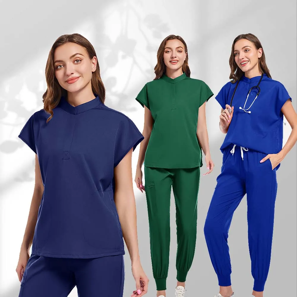 

Хирургическая Униформа женские комплекты для медсестры, топ и штаны, медицинская униформа, скраб, клинические костюмы для салонов красоты, спа, больниц