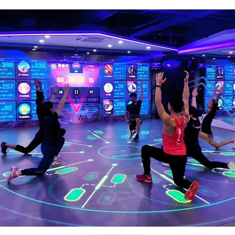 Wmwmnu for Virtual Interactive Fitness Games With Immersive Projection Gym for Kids Play Digital Sports Projector Wall