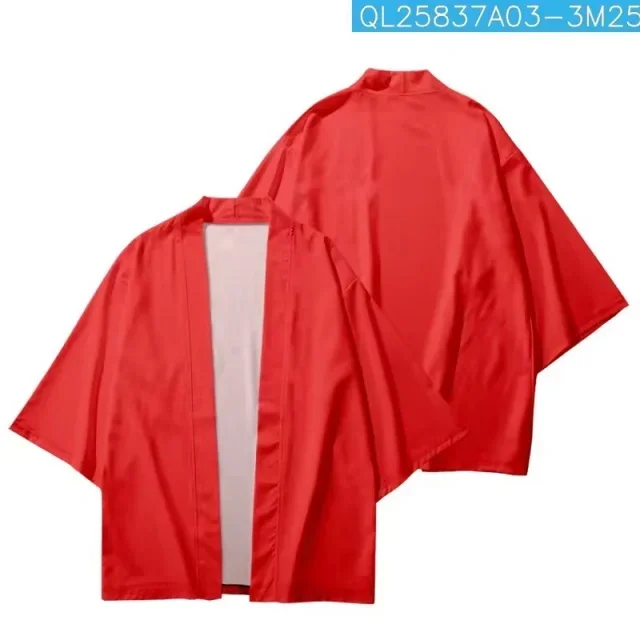 2026 Fashion Unisex Paisley Print Haori Kimono Cardigan Japanese Text 1/2 Sleeve Yukata Beach Cover Up Coat Summer Casual Tops
