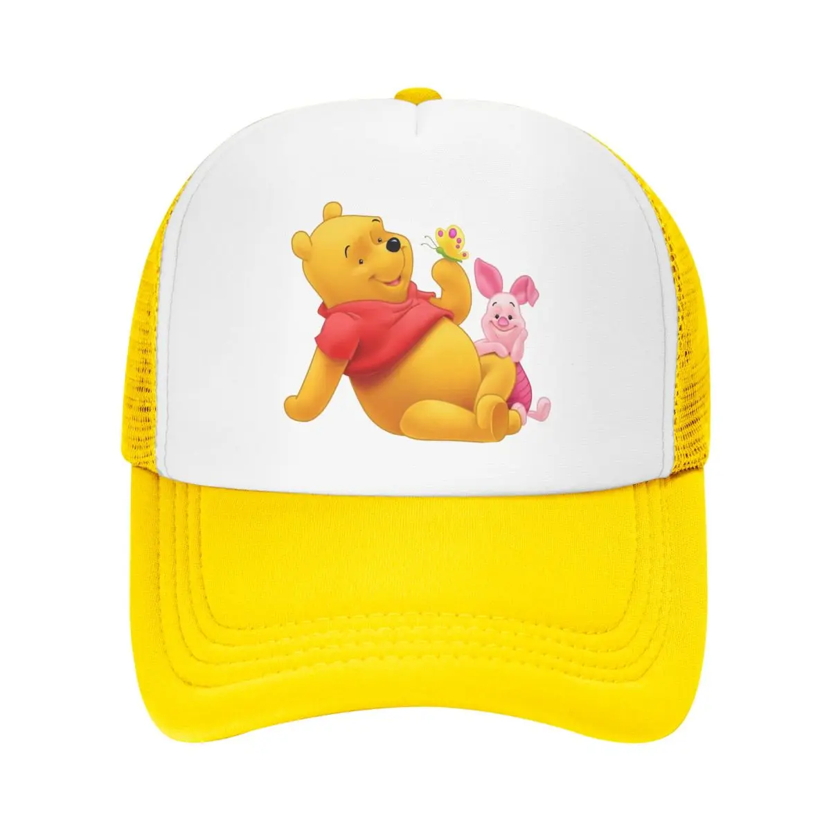 

The Pooh Winnie Bear Mesh Baseball Caps Unisex Retro Trucker Hat Adjustable Fishing Hat