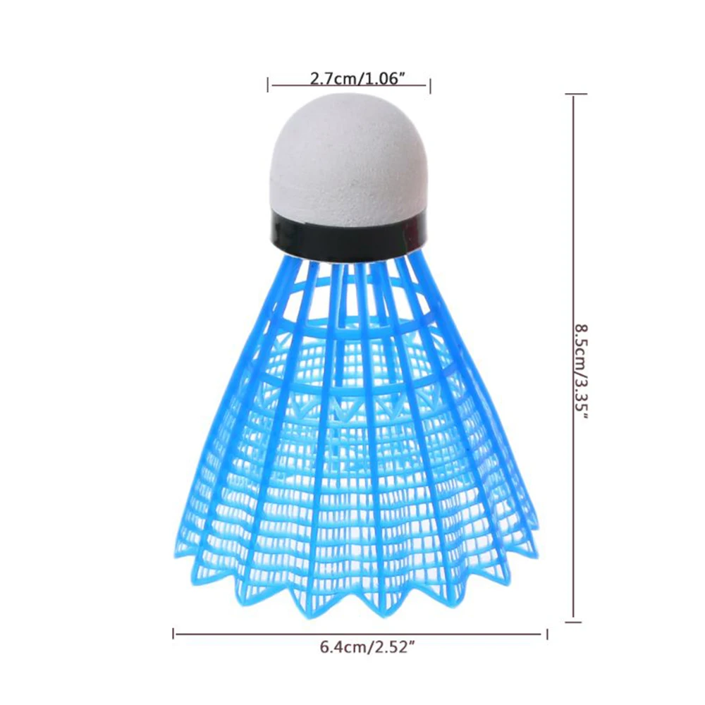 4 Uds. Volantes coloridos de plástico con luz para exteriores, pelota de entrenamiento de bádminton LED, bádminton luminoso