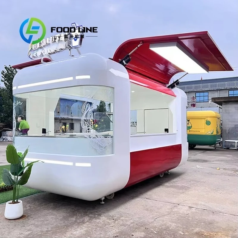 Customized Stainless Steel Food Truck Mobile Pizza BBQ Ice Cream Cart Street Catering Restaurant Vendor Kiosk