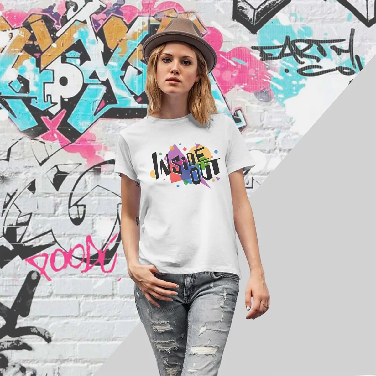 Frauen T-Shirt Inside Out Baumwolle T Shirts Mode Abenteuer Sommer T-shirts Kurzarm Y2K Spaß Gedruckt Baumwolle Tops Geschenk