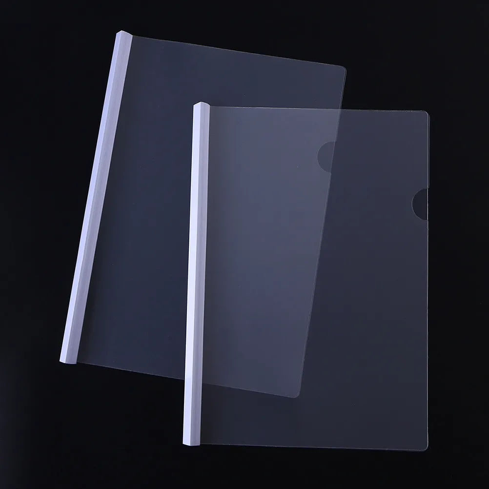 

12Pcs A4 Size Transparent Slide Clamp File Folder Business Student Report Binder Lightweight Flexible Document Organizer Files
