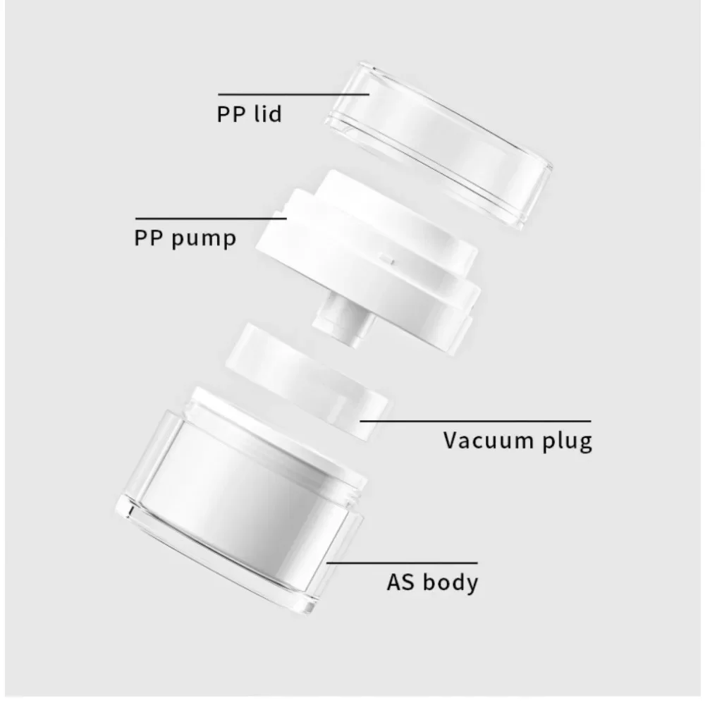 15/30/50ml Airless Empty Pump Jar Refillable Creams Gels Lotions Dispenser 1Pc Travel Leakproof Cosmetic Container Vacuum Bottle