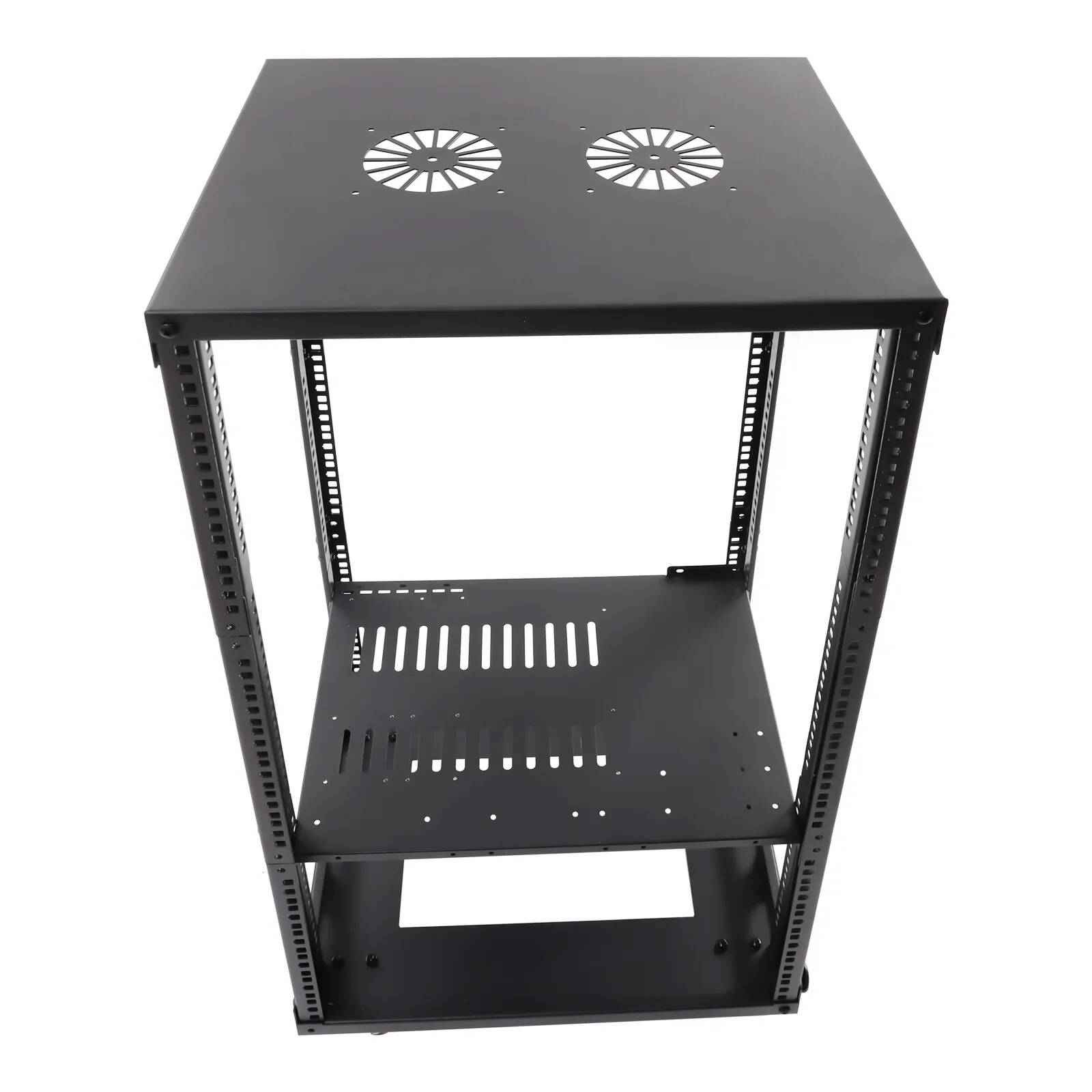 18U 18,5" Rack per server di rete a telaio aperto a 4 montanti 55*41*102,5 cm Partizione regolabile 0-80 cm/0-31,5 pollici