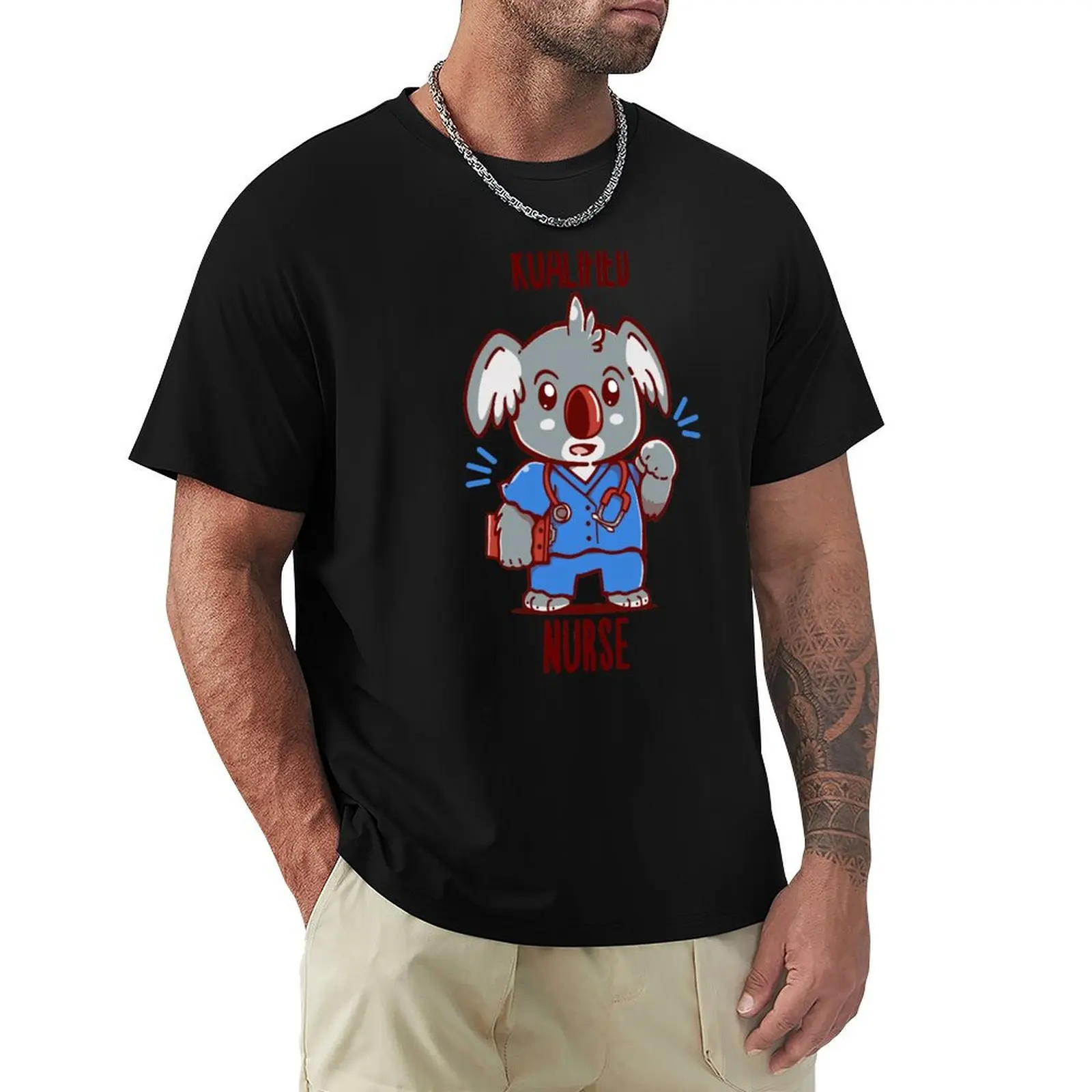 

Koalified Nurse - Koala Animal Pun Shirt T-Shirt heavyweights Luxury man T-shirts for men cotton