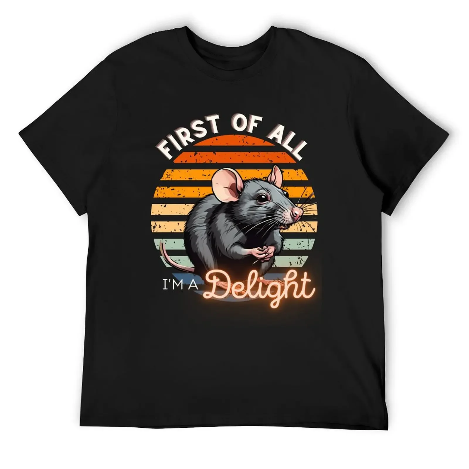 

First of all im a delight rat T-Shirt kawaii clothes customs T-shirts for men cotton