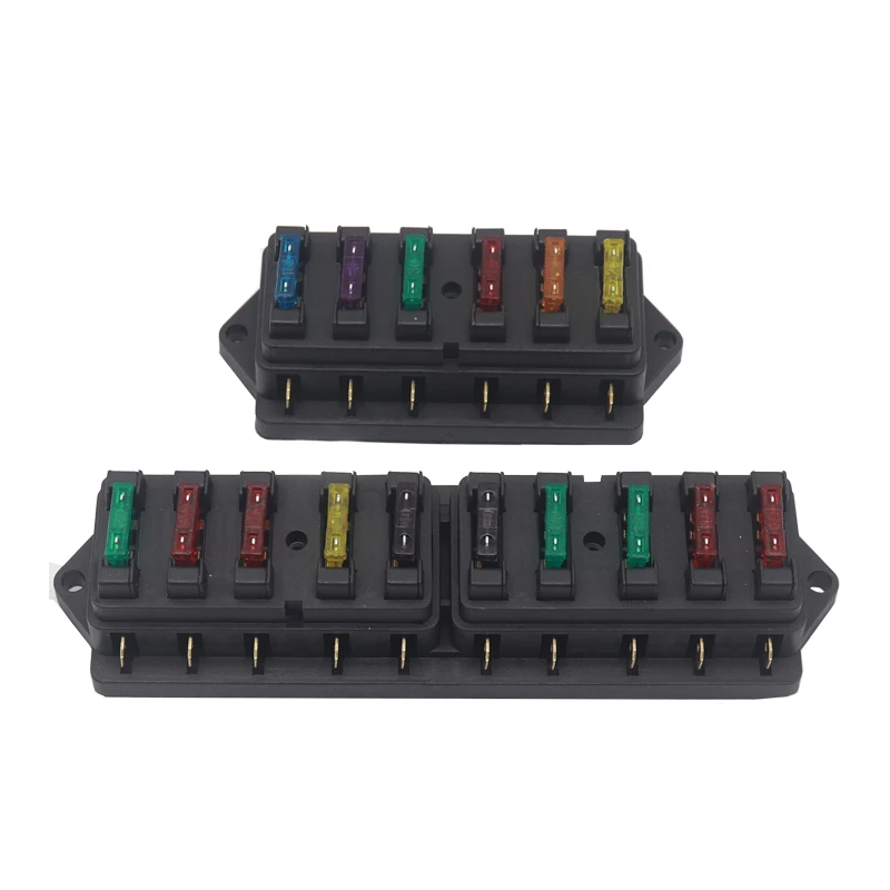 4/6/8/10/12 Way Car Fuse Holder Car Fuse Box Truck Auto Blade with 4/6/8/10/12 Fuses for 12V 32V ATO Standard Circuit