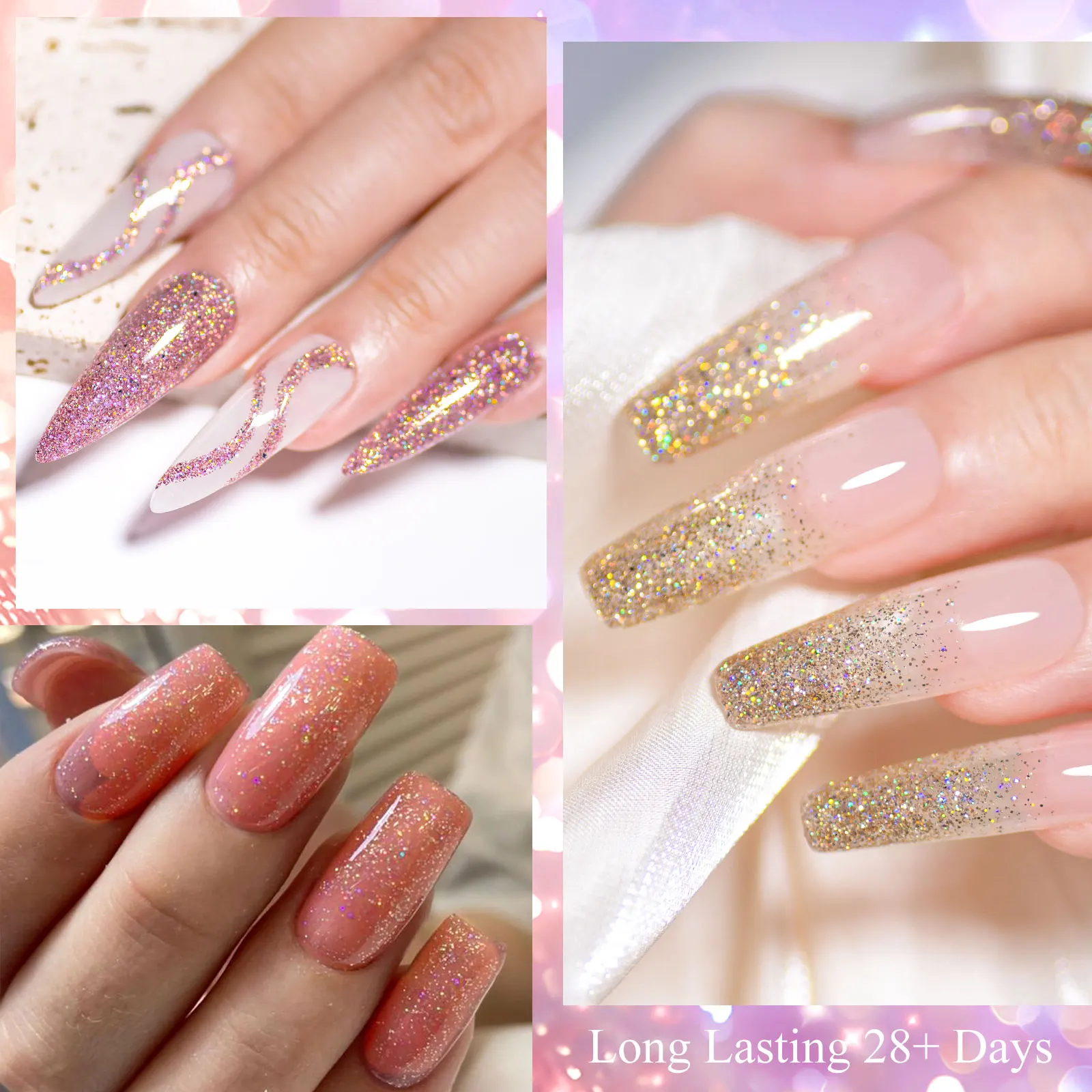 Mtssii 12 個反射グリッタージェルマニキュアセット半永久ソークオフ UV Led ジェルワニスマニキュアマニキュアキット