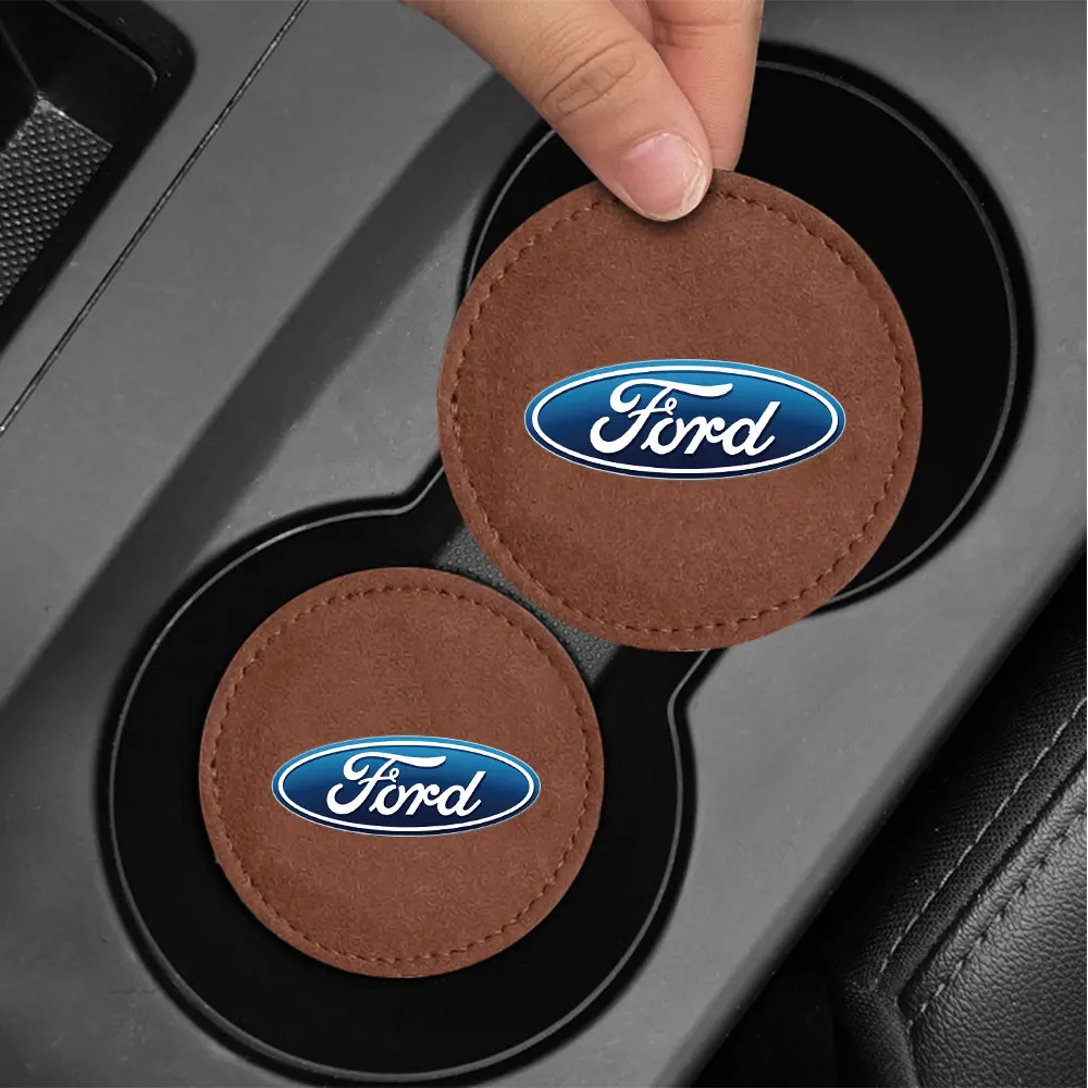 2PCS Car Anti Slip Cup Holder Insert Mat Coaster Auto Interior Accessories For Ford Ranger Focus Kuga Mustang MAX Transit Mondeo