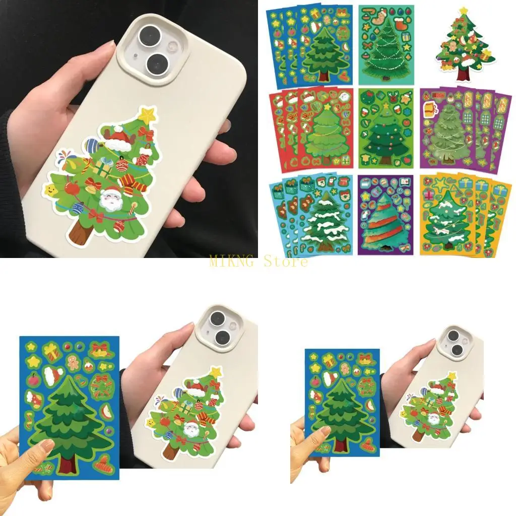 Holiday Themed Christmas Tree Stickers Removable Tablets Decoration Decals 24PCs best sale