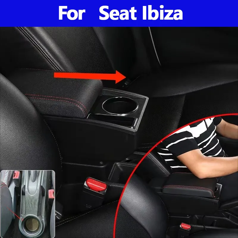 

Для Ibiza 6j Ibiza 6L подлокотник для Seat Ibiza автомобильный подлокотник центральный ящик для хранения модифицированный с USB внутренние автомобильные аксессуары