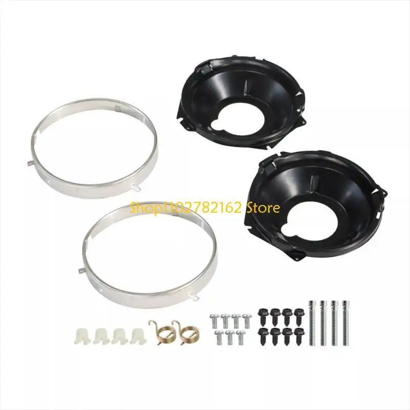 

547B Professional 28pcs Headlight Retaining Rings Restoration Headlamp Hardware with Mounting Buckets Fit for Vintage Car