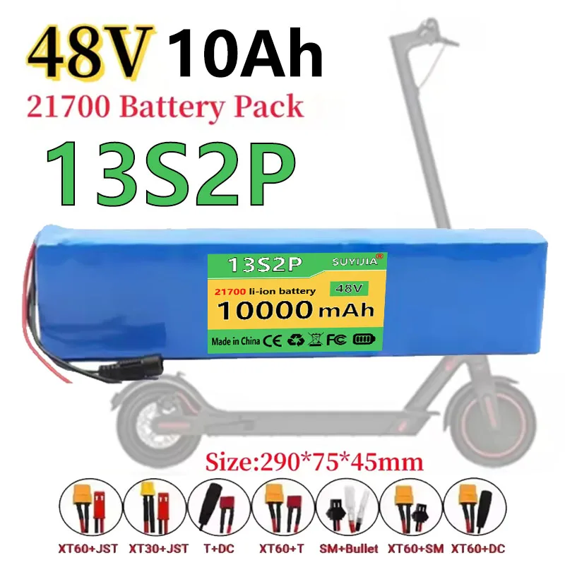Batterie 48 V 10 000 MAh 21700 13S2P Améliorée – Compatible Avec Le Scooter Électrique 700 W