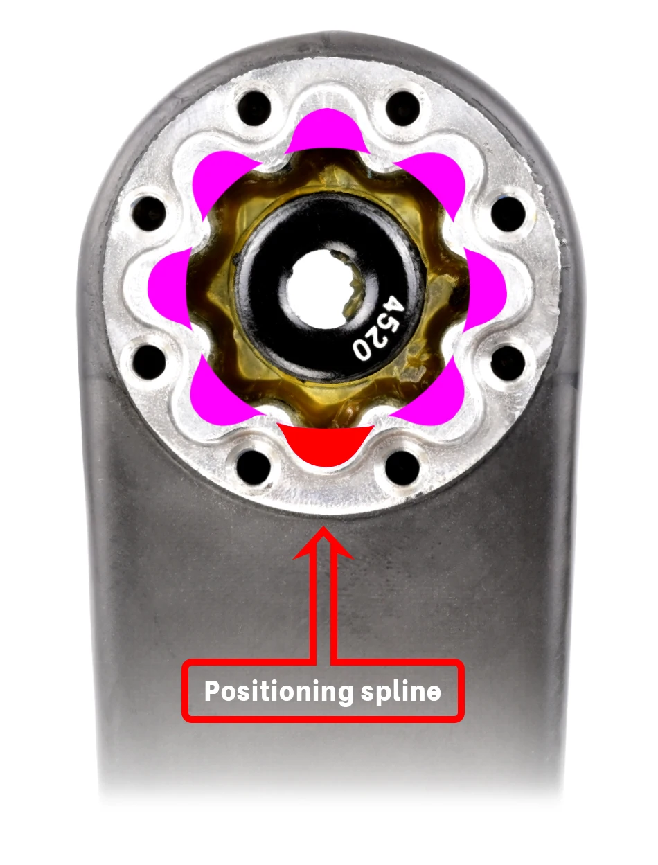 GOLDIX 8-Loch-Direct-Mount-AERO-Fahrradkettenblatt, schmal-breit, CNC-gefrästes Aluminium-Kettenrad für Rennrad- und MTB-Kurbelgarnituren – Detail 9