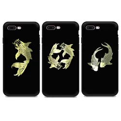 Gold bagua Yin Yang fish Koi phone sticker Metal transfer sticker phone case decoration sticker laptop sticker