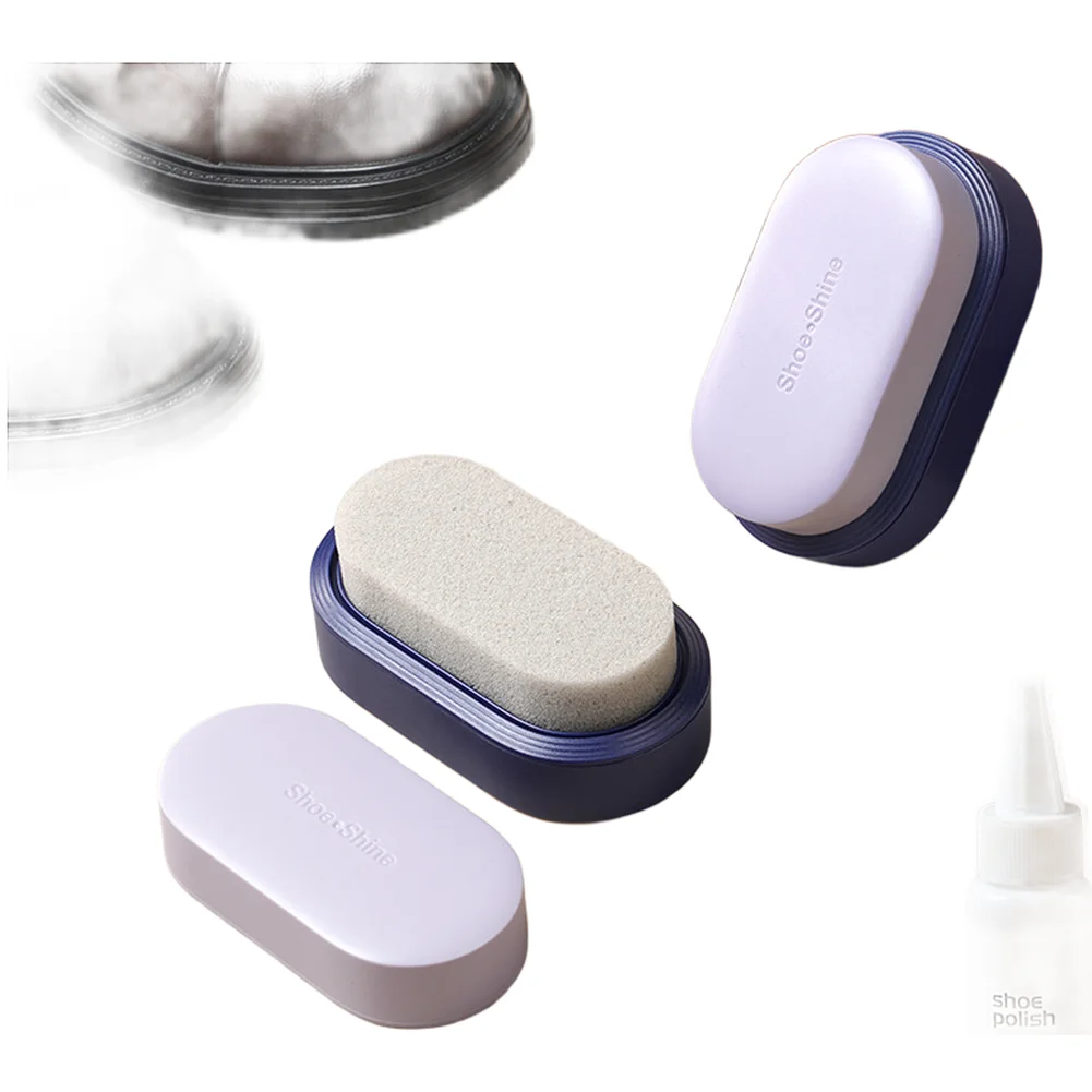 

Leather shoe polish cleaner with dual sided sponge and refill for leather shoes and items with quick shine effect