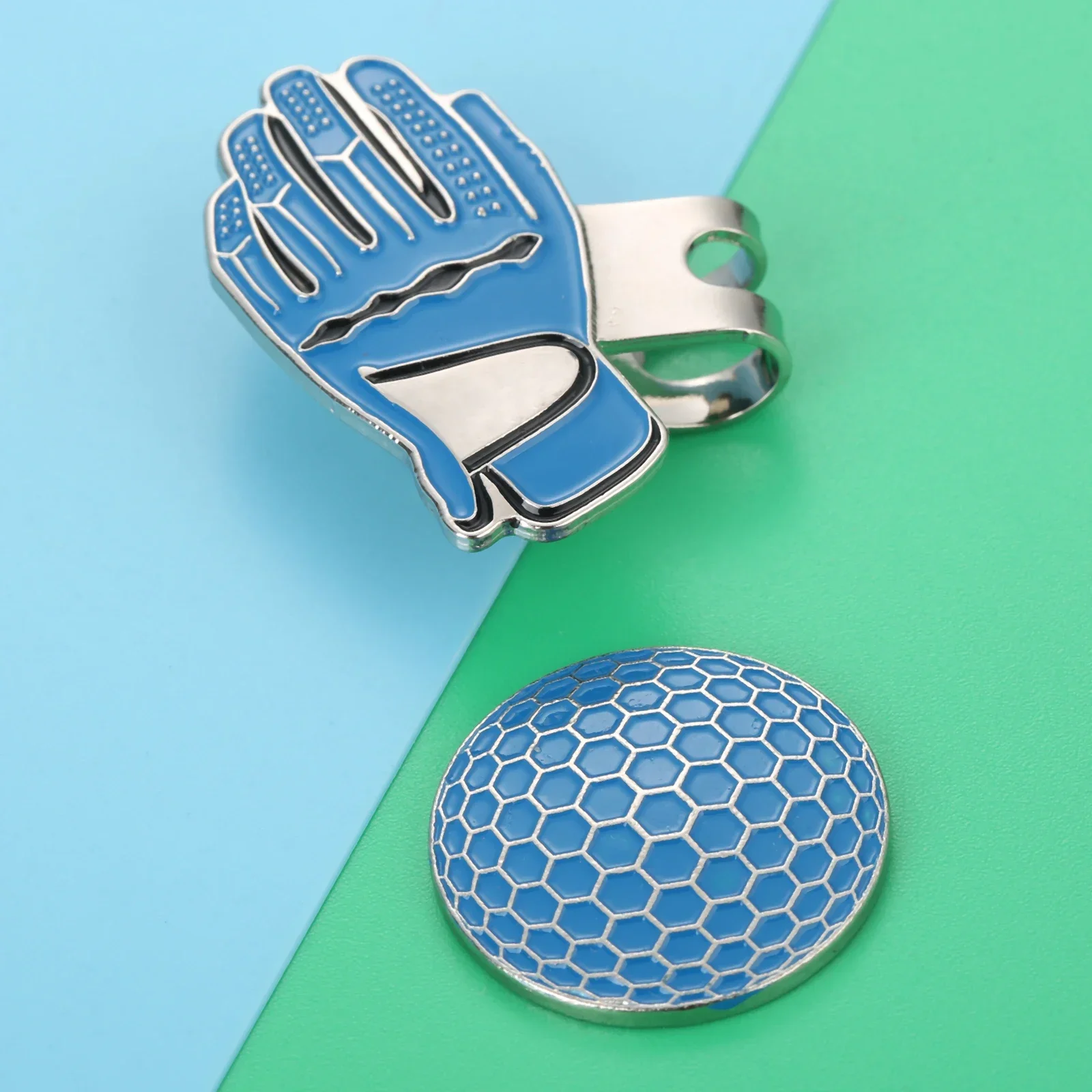 1PC Alloy Golf Ball Mark & Hat Visor Clip Magnetic Golf Ball Mark Glove Design Hat Decoration for Golfers Golf Training Aids