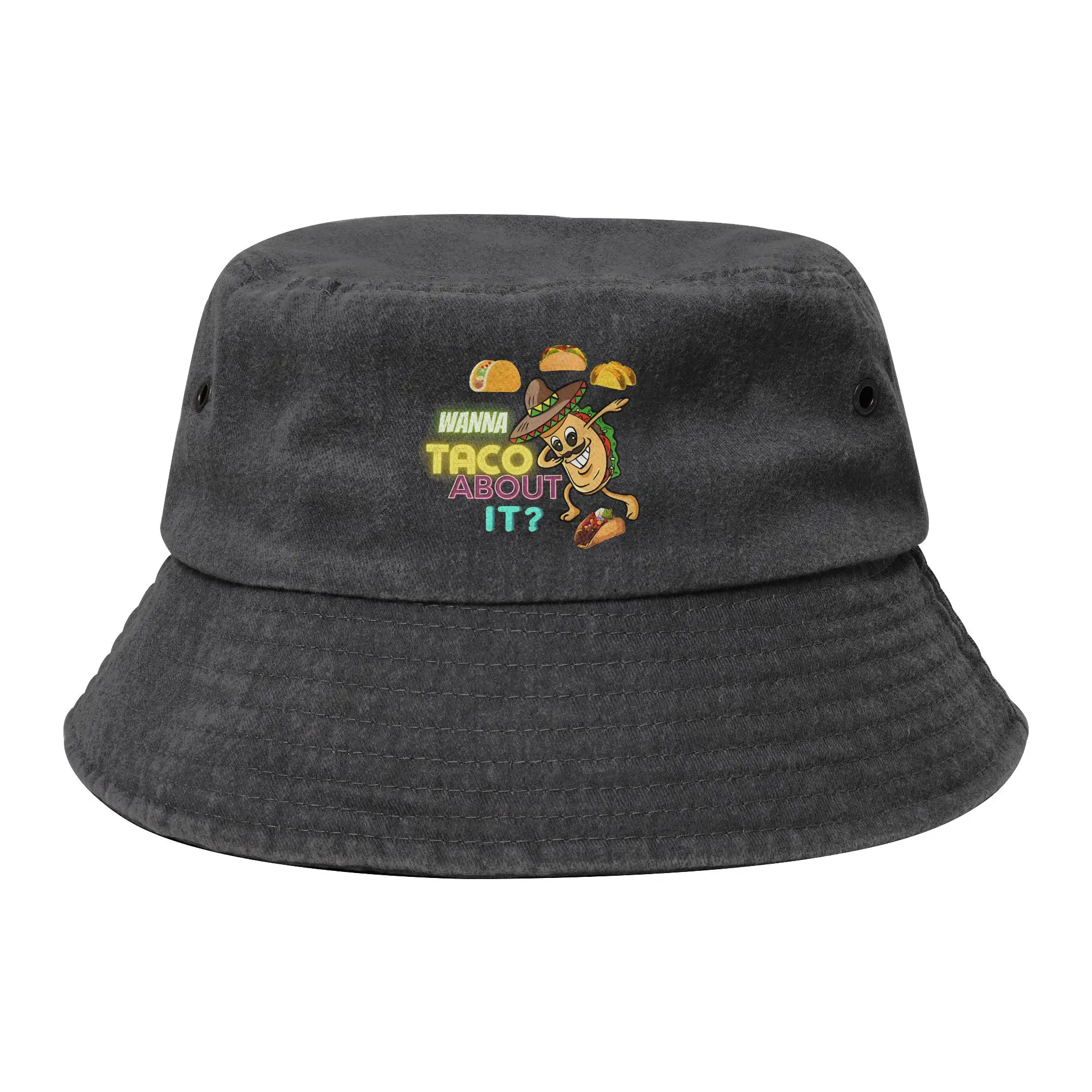 Taco Cinco De Mayo Bucket Hat Unisex Lightweight Hiking  Distressed Denim Fishing Fisherman Hat Vocation Getaway Headwear Bob