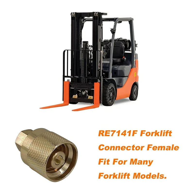 AA81-RE7141F Propane Forklift Connector Adapter Valve With Gasket - Brass Female Connector