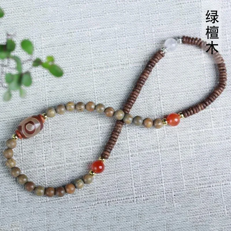 

Green sandalwood chicken wings wood chip beads DIY Snow red plum bracelet 0.6 men women style literary play rosary manufacturer