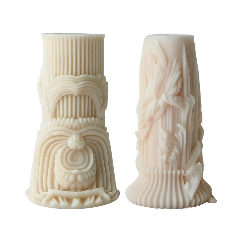 Unique Moulds Epoxy Resin Mold Silicone Ornament Moulds Cylinder Shaped Easy Demolding Mold for Candle Ornament