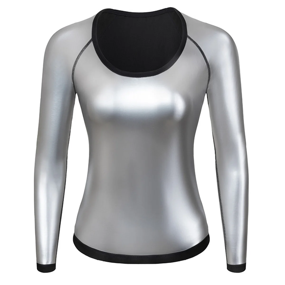 1pc Women Sauna Suit Fitness Exercise Sauna Sweat Suit Long Sleeve Sauna Top Sweat  for Women image 6