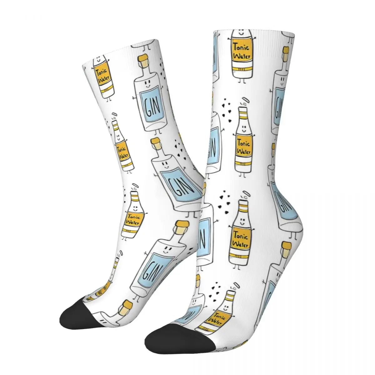 Autumn Winter Harajuku Unisex Gin Tonic Drimks Socks Alcohol Party Funny Cocktail Sweat Absorbing Yoga Socks