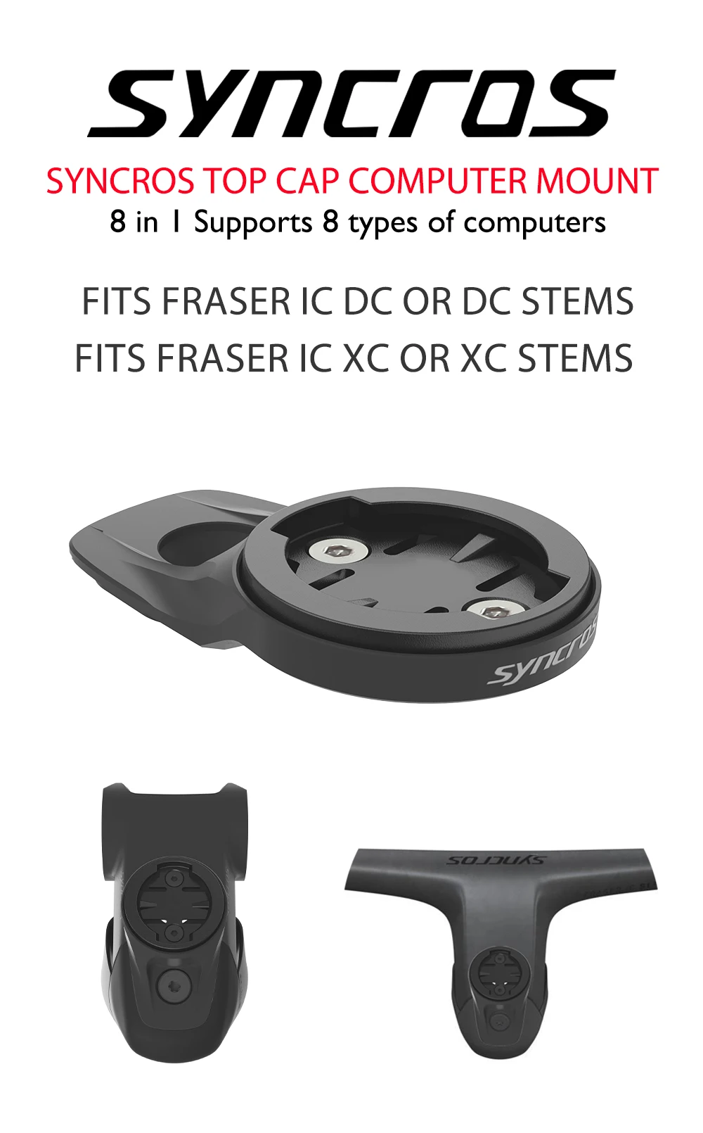 0° top cover computer mount, SYNCROSFRASER IC SL (XC, DC, WC), replacement top cover for Garmin Wahoo,CNC and Wahoo riding parts