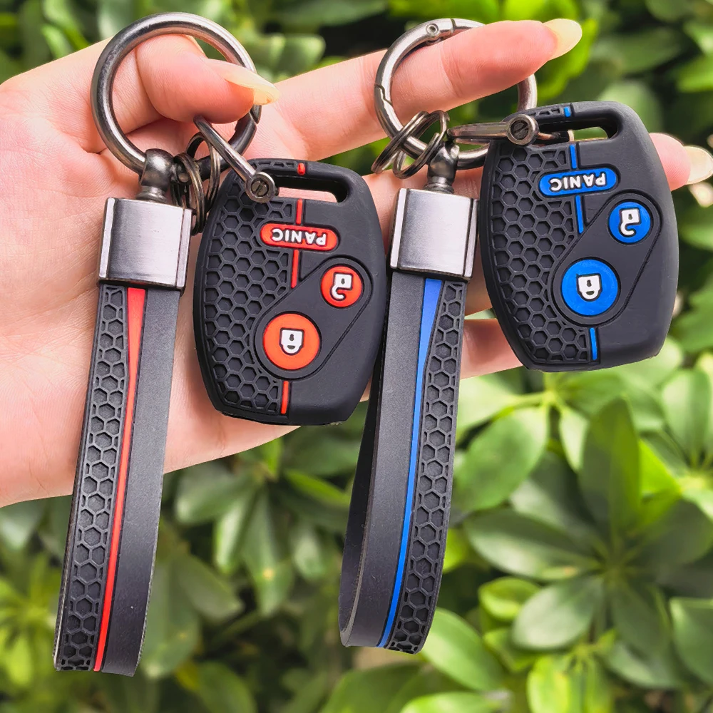 Key Fob Case Keychain For Honda Crv Civic 8 Jazz Gr8 150 R Emblem Extra Screw  SRV Fit Accord Holder Key Case Cover Accessories