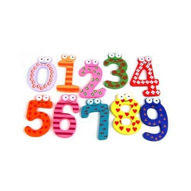 1Set Funky Fun Colorful Magnetic Numbers Wooden Fridge Magnets & 30PCS Colorful Artist Paint Brush Set