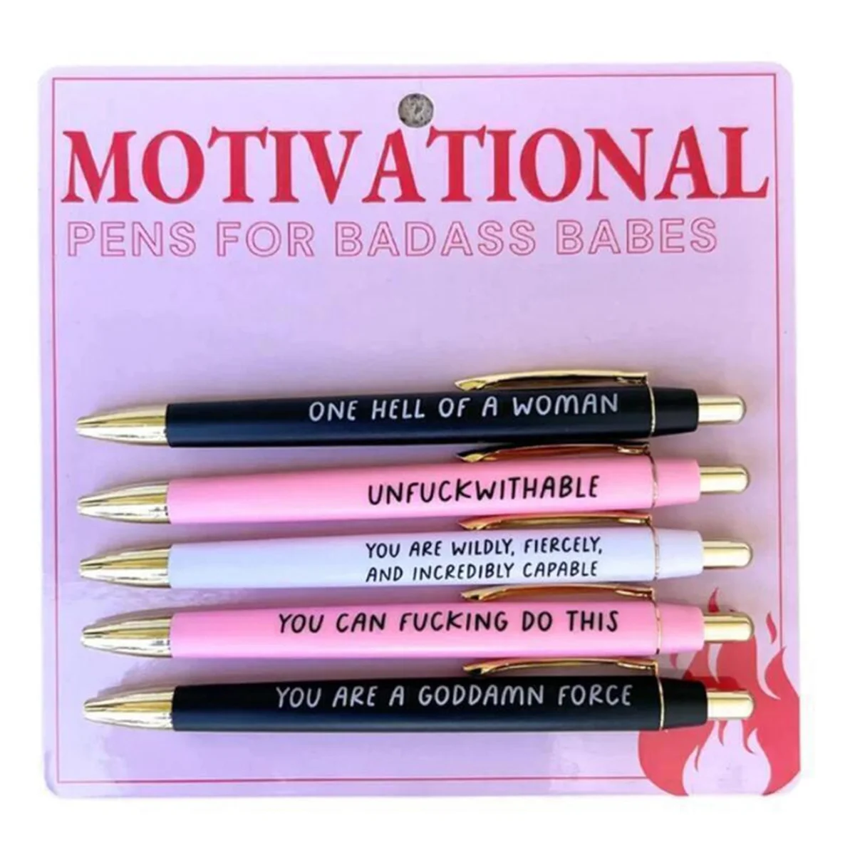 

Motivational Badass Pen Set, 5Pieces Funny Daily Ballpoint Pens Office Gifts