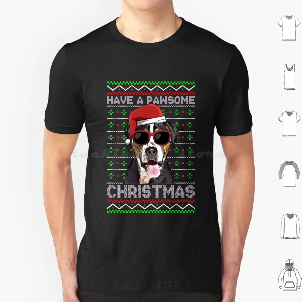 

Christmas Pawsome Dog Funny Greater Mountain Swiss T Shirt Cotton Men Women DIY Print Chicken Icons Bi Matters Flower Acid Blue