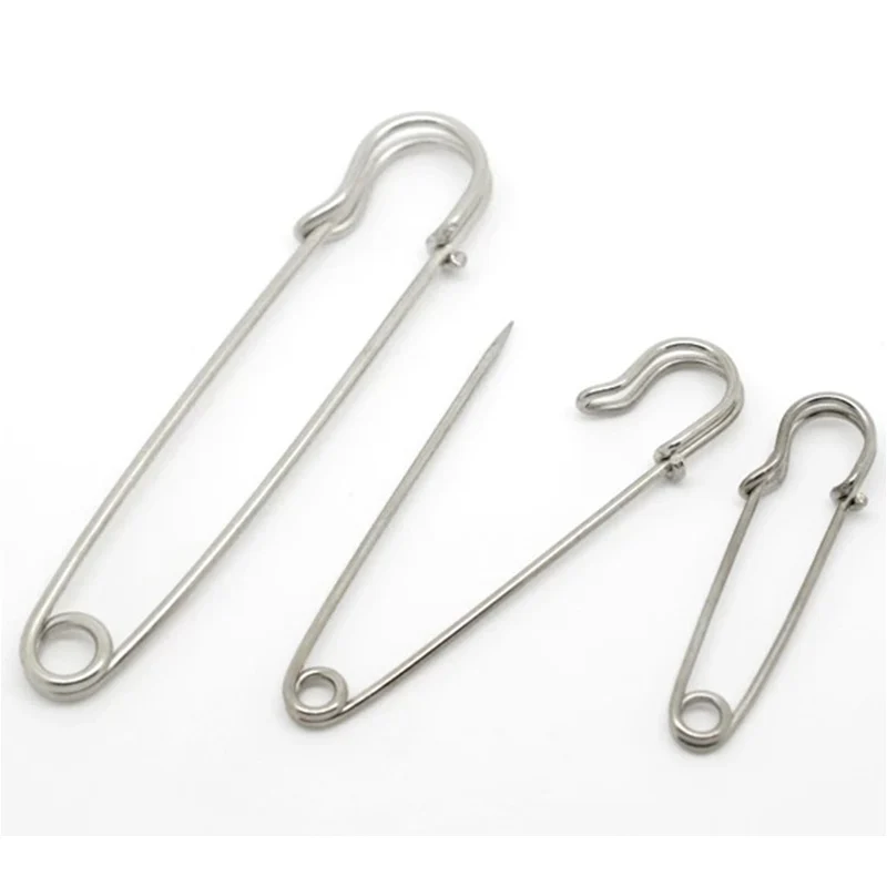 Silver Color Stitch Holders Safety Pins Brooch Metal Large Safety Lock Pin Jewelry Findings DIY Sewing Tools Apparel Accessories