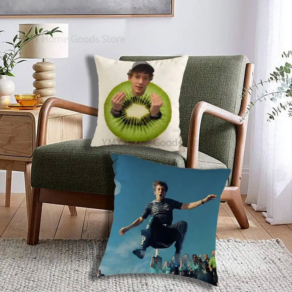 The New King of Italy Racer K-Kimi Antonelli Print Throw Pillow Cover Square Cushion Case for Living Room Bedroom Decor