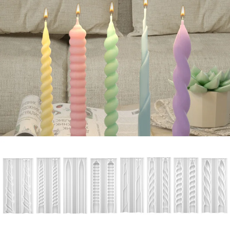 Romantische Spirale Lange Stange Silikon Kerze Form DIY Geometrie Runde Kirche Kerze, Der Lieferungen Form Handgemachte Geschenke Wohnkultur