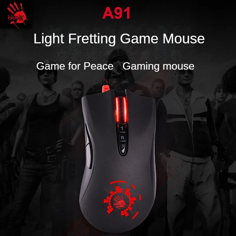 Imagem -02 - Bloody A91 Gaming Mouse Macro Instantâneo com um Clique Io1.1 Macro Drive Motor Óptico Wired Mouse Programação Novo A4tech