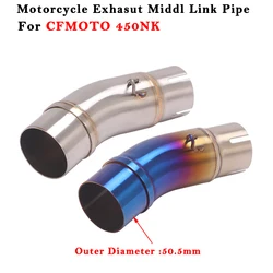 Motorcycle Exhaust Escape System Modified Muffler 51mm Stainless Steel Middle Link Pipe Slip On For CFMOTO 450NK 450 NK