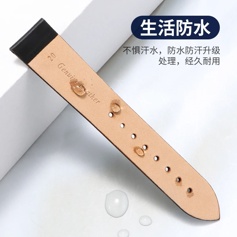 حزام بديل من الجلد الطبيعي كريستالي من ميدو بارونسيلي للنساء - سوار ساعة من الحرير الأزرق (متوافق مع M035.207)